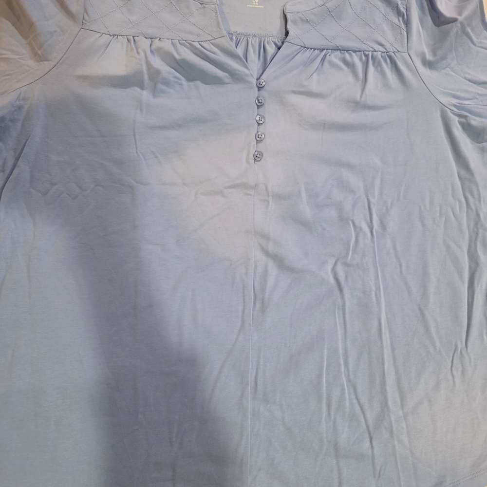 Lands' End Women's Sky Blue Long Sleeve Top - Picture 3 of 3